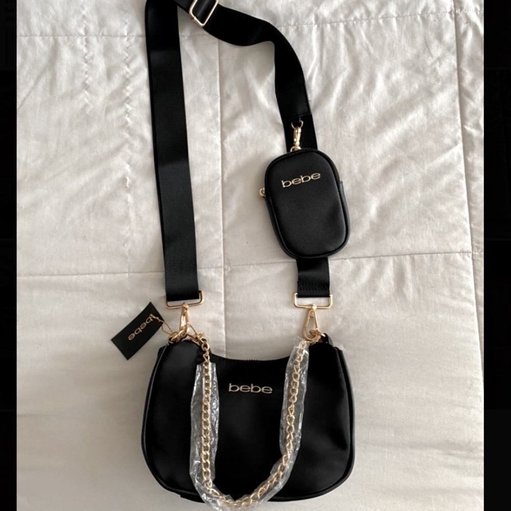 Bebe Black Crossbody Bag w/ Coin Bag